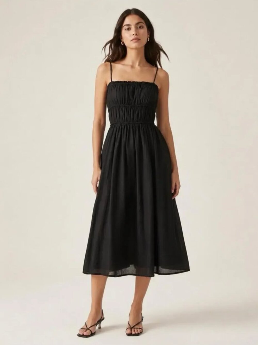 J CREW Re-Imagined Black Tie Front Voile Midi Dress sz XS